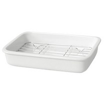 라임올리브 밧드 도자기 사각 트레이 + 스텐 거름망 세트 L, 혼합색상, 1세트