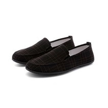 따뜻한 모직 체크 슬립온