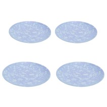 DM 감성 레트로 분식그릇 2종 x 2p 세트, 블루, 접시 대 2p + 접시(中) 2p