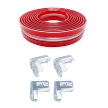 PVC L형 슬림 모서리 보호대 10mm x 2m + PVC 코너 보호대 4p, 투명, 1세트