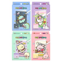 핑크풋 4500쪼꼬미친구들 카드 보석십자수 4종 세트, 1세트, MINT, PURPLE, BLUE, PINK