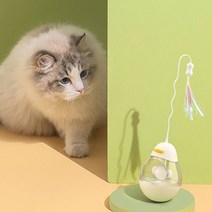 누리펫 반려동물 서킷 깃털 오뚝이 장난감, 화이트, 1개