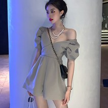 민생득템 브이넥 오픈숄더 바디수트