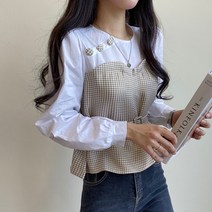 벨포크 체크 벨트 뷔스티에 + 셔츠 세트