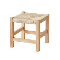 세뇨르킴 프리미엄 라탄 사각 스툴 의자 30cm, 베이지