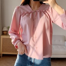 시크블랙 모더르 프릴 브이넥 블라우스 BL4396K21