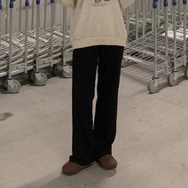큐니걸스 여성용 숏 일반 롱수선놉9 빅밴드 롱버전 와이드트레이닝팬츠