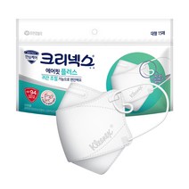 크리넥스 에어핏 플러스 귀끈 조절 보건용 마스크 대형 KF94, 15개입, 1개