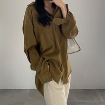 여성용 로우 피치면 셔츠