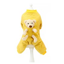 마켓A 반려동물 곰돌이 깔깔이 올인원, 옐로우