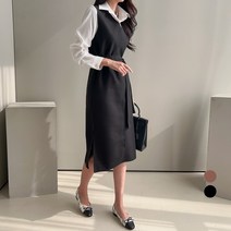 쿨쿠 여성용 모직 뷔스티에 원피스