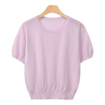 레몬소울 여성용 리링 썸머 니트 반팔티