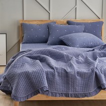 지베딩 트윙클 피그먼트워싱 60수 순면 스프레드겸 이불, 네이비