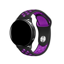 알피나케이스 스포츠 실리콘 밴드 스트랩 22mm, 블랙 + 퍼플