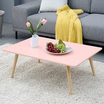 아이캔컴퍼니 루미너스 800 LPM 원목다리 테이블, 베이비핑크