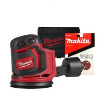 밀워키 18V 원형 충전샌딩기 샌더 베어툴 125mm M18 BOS125-0X + 케이스 + 마끼다 샌딩페이퍼 180방 10p, 1세트