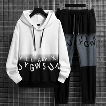 남성용 마켓A 그라데이션 후드 상하의 세트
