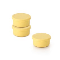 리본제이 도넛 실리콘 원형 밀폐용기 옐로우 100ml, 3개, 단품