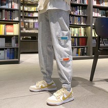 MARKETA 남성용 컬러라벨패치 조거 팬츠