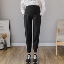 스타 린넨 통기성 조거 배보호 임부 긴바지