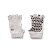 아사나 썸홀 하프 핑거 코튼 논슬립 미끄럼방지 요가 필라테스 헬스 장갑 양손 세트 2p, 웜 그레이