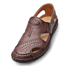 보닌 소가죽 플렉시블 레더스티치 포인트 아쿠아틱 샌들 TS076DBR