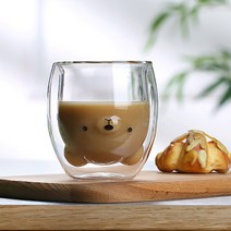 살림의기술 이중 내열 캐릭터 유리잔 곰, 투명, 1개