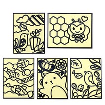 민화샵 동물캐릭터 포일아트스티커 5종 세트, 허니비, 새구름, 바닷속물고기, 곰, 숲속새, 4세트