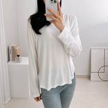 라미르 여성용 찰랑 레이온 실켓 긴팔 티셔츠