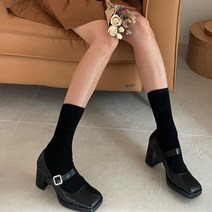 여성용 스퀘어 메리제인 펌프스힐 C18_3002