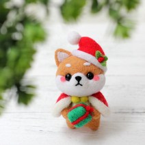 펫돌 양양이 니들펠트 인형 DIY 세트, 산타 아기시바, 1세트