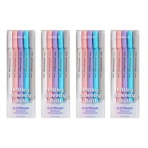 동아 밀키 스피디볼 5종 x 4p 세트 0.5mm, 블랙(그레이, 화이트, 바이올렛), 블루(민트), 빨강(핑크), 1세트