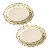 시라쿠스 오벌접시 소 28cm, 접시 2p, 그린로렐, 2개