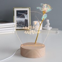 모리앤 어제보다 오늘 더 사랑합니다 아크릴 문구 + 감성 무드등 + 홀로그램 꽃 세트, 혼합색상
