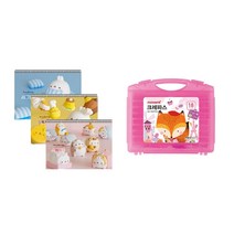 몰랑이 두툼 미술용 스케치북 170g x 3p + 모나미 모니주 가방파스 18색 문구세트, 랜덤발송(스케치북), 여(크레파스), 1세트