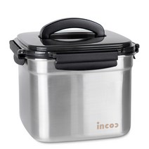 인콕 스텐콕 블랙 밀폐용기 정사각 핸디 4호, 5500ml, 1개