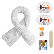 yarna 앙고라 스타일 소프티 머플러 DIY 패키지 + 바늘 부자재, 1 화이트, 1세트