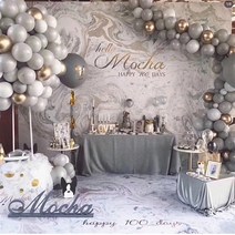 팡팡카트 풍선 세트, 그레이 + 실버, 1세트