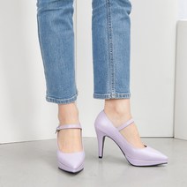 잠비 여성용 가루 수제화 메리제인 힐 10cm