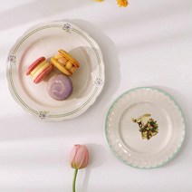 이우아여사 프로방스의 오후 빈티지 플레이트 세트, 1세트, 프로방스 예쁜 접시 20 cm + 프로방스 예쁜 접시 16 cm, 혼합색상