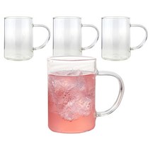 삼호유리 내열유리 손잡이 유리 머그컵 240ml mug cup-1, 4개