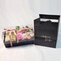 카네이션 비누꽃 부모님 용돈 박스 2p 세트, 핑크