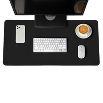 라벤더 비엔또 가죽 단면 방수 차선 장패드 60 x 30 cm + 버클 스트랩, 블랙, 60x30cm