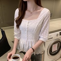 포플러앤씨 쥬비스 펀칭 블라우스