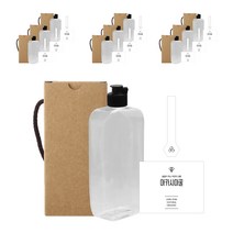 납작 꿀병 페트 300ml + 볼록 블랙캡 + 심플 아카시아 꿀 L 스티커 + 봉인 스티커 + 박스 세트, 10세트