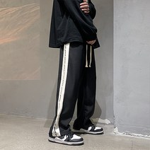 남성용 PDS 패션 캐주얼 레터링 라인 일자핏 트레이닝 바지