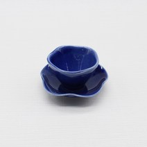 달소금 도자기 꽃잎찻잔, 블루, 1개