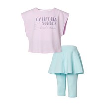 유라비 여아용 백홀 민소매 상의 + 7부 치렝스 세트