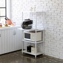 가구레시피 조립식 슬라이드 밥솥 렌지대 4단, 화이트