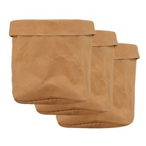 마켓감성 크래프트 종이봉투 12 x 12 cm, 브라운, 3개
